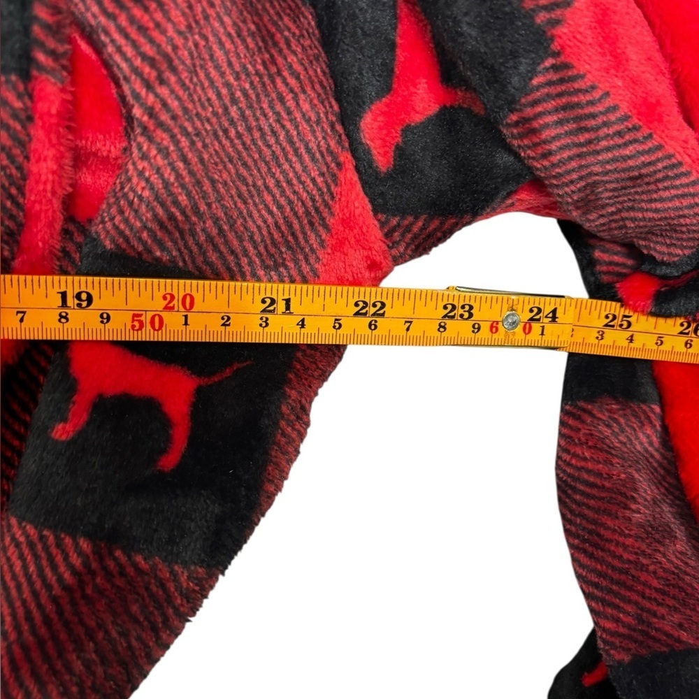 Victoria's Secret PINK Buffalo Plaid Plush Soft Cozy Robe Cabincore Size M/L - Picture 9 of 11